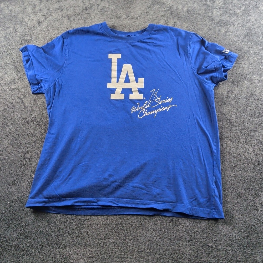 New Era '21 Los Angeles Dodgers 7x WS Champs T-Shirt - Blue Size XL